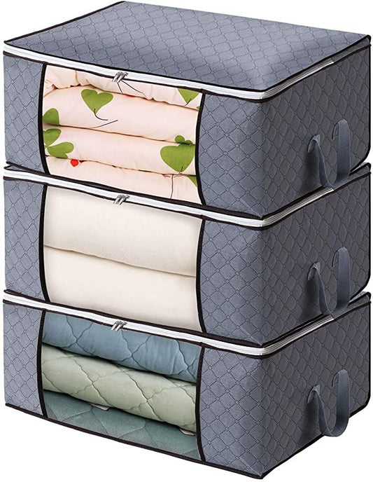 🌟 🧺 Set of 3 Clothes Organizers – Foldable Storage Bags for Wardrobe, Bedroom & Home Organization 🏠✨