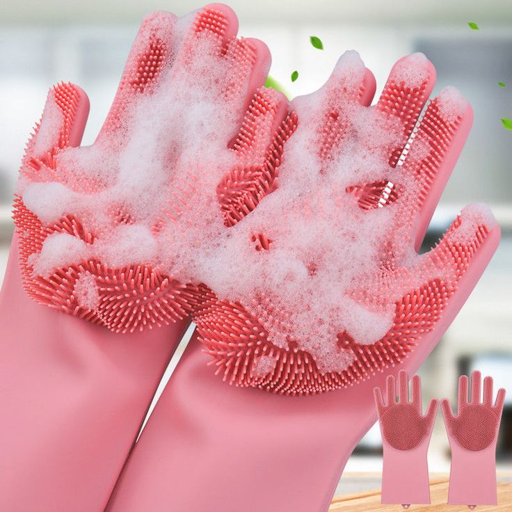 ✨ Magic Silicone Dishwashing Gloves 🧤 – Multipurpose Cleaning for Kitchen, Home & Pets! 🧽🐾