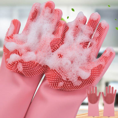 ✨ Magic Silicone Dishwashing Gloves 🧤 – Multipurpose Cleaning for Kitchen, Home & Pets! 🧽🐾