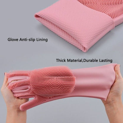 ✨ Magic Silicone Dishwashing Gloves 🧤 – Multipurpose Cleaning for Kitchen, Home & Pets! 🧽🐾