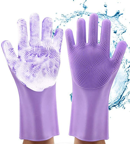 ✨ Magic Silicone Dishwashing Gloves 🧤 – Multipurpose Cleaning for Kitchen, Home & Pets! 🧽🐾