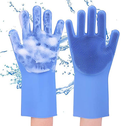 ✨ Magic Silicone Dishwashing Gloves 🧤 – Multipurpose Cleaning for Kitchen, Home & Pets! 🧽🐾